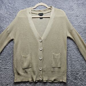 Wet Seal Womens Tan Open Knit Cardigan Size Small Y2K Neutral Vintage